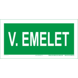V. emelet tábla - utánvilágító - 300x150 mm