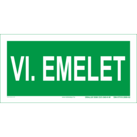 VI. emelet tábla - utánvilágító - 300x150 mm