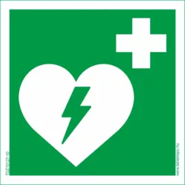 elsősegélynyújtó hely tábla, defibrillátor tábla