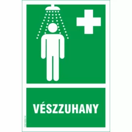 Vészzuhany tábla – 150x225 mm