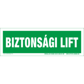 biztonsági lift tábla
