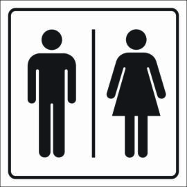 Férfi-női WC piktogram matrica - fekete-fehér