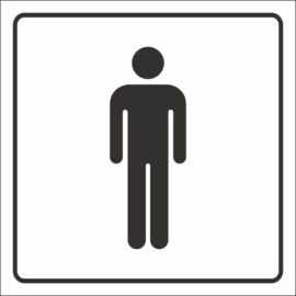 Férfi WC piktogram matrica - fekete-fehér