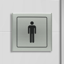 Férfi WC információs alumínium tábla - fekete