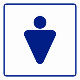 Férfi WC piktogram matrica - kék-fehér