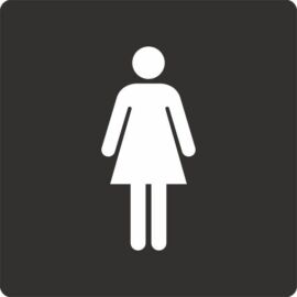 Női WC piktogram matrica - fehér-fekete