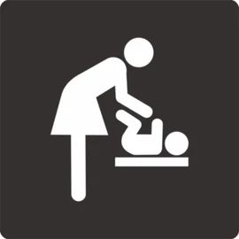Pelenkázó piktogram matrica - fehér-fekete