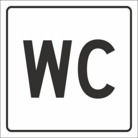 WC feliratú matrica - fekete-fehér