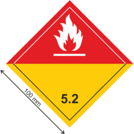 szerves peroxid figyelmeztető bárca