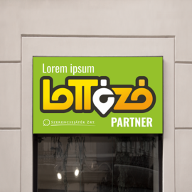lottózó tábla az Ön üzletének nevével