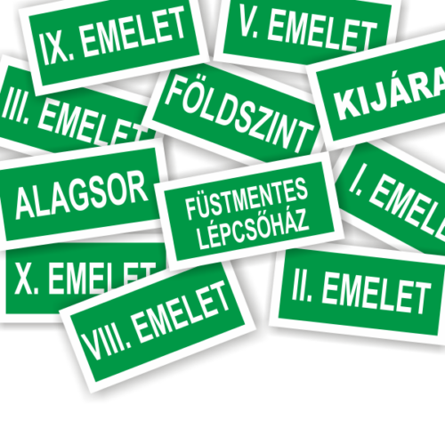 Emelet szintjelző táblák