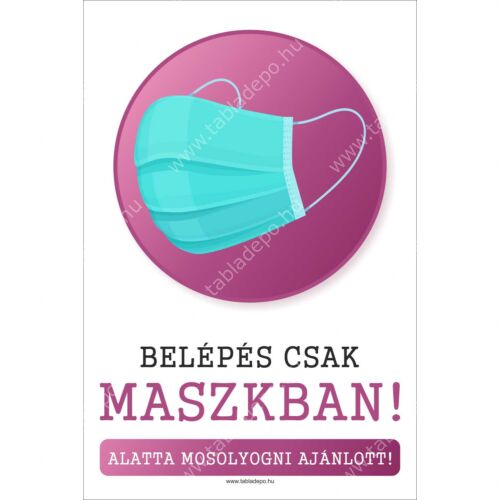 belépés csak maszkban tábla és matrica