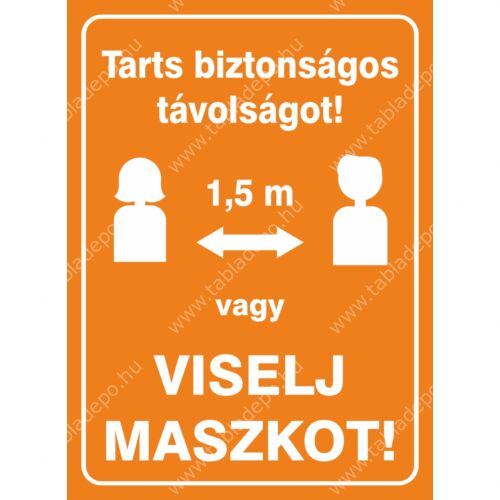 biztonságos távolság matrica