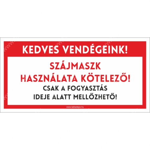 maszk használata kötelező matrica