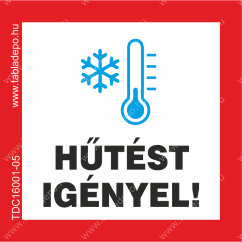 hűtést igényel matrica