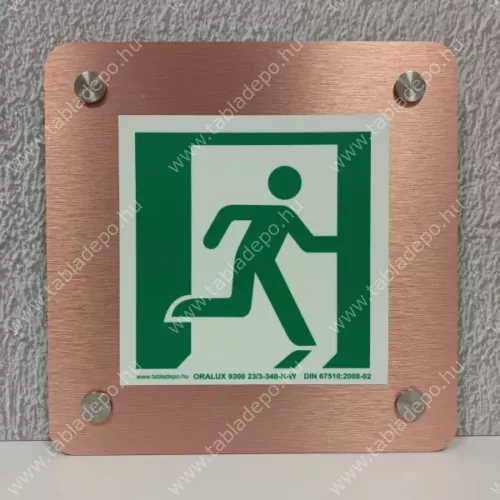 design menekülési útvonal tábla bronz - ajtó jobb