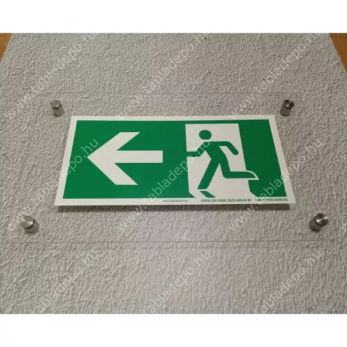 design menekülési útvonal tábla plexi - balra