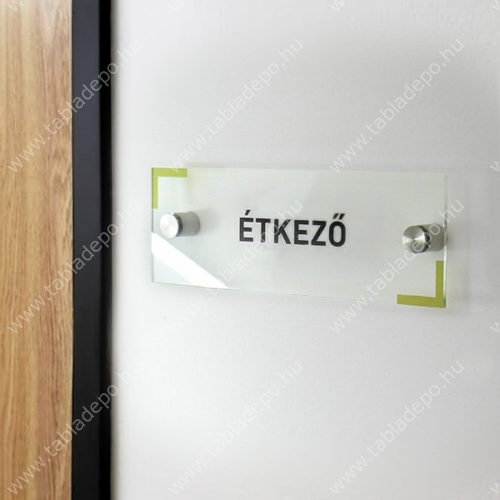 plexi információs tábla távtartókkal - étkező