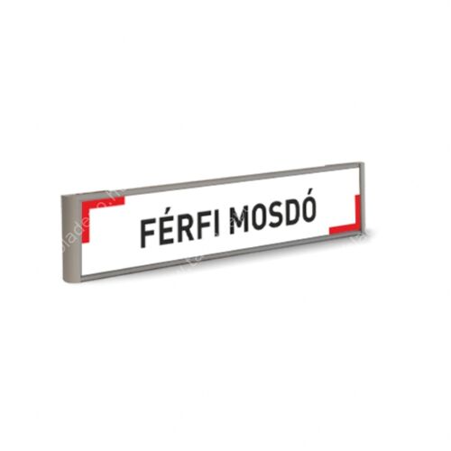 férfi mosdó felirat - fekete-piros