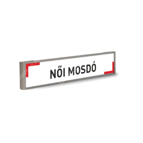 női mosdó felirat - fekete-piros