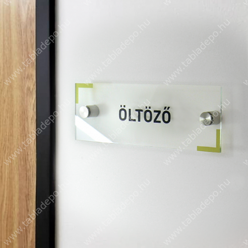 öltöző irodai ajtó plexi névtábla