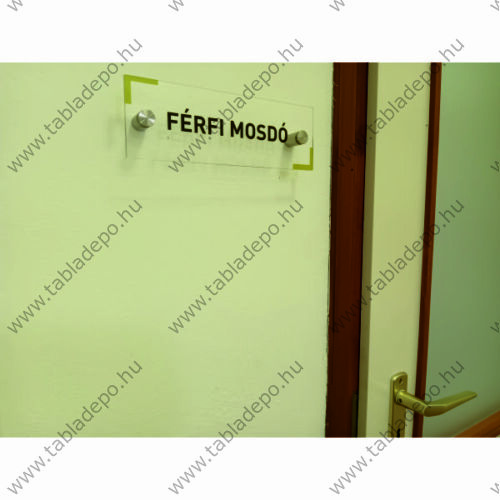 plexi információs tábla távtartókkal - férfi mosdó