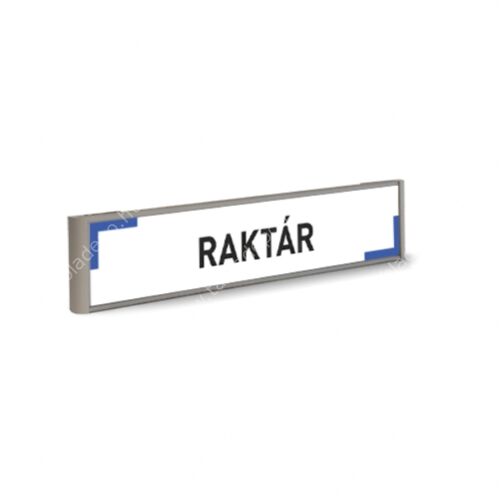 raktár tábla - fekete-kék