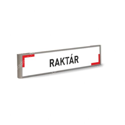 raktár tábla - fekete-piros