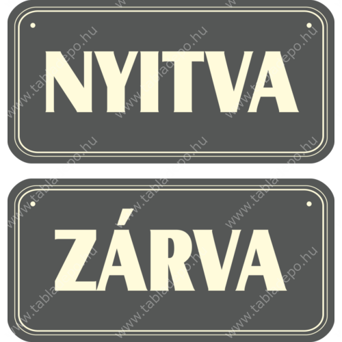 ajtótábla, nyitva zárva tábla