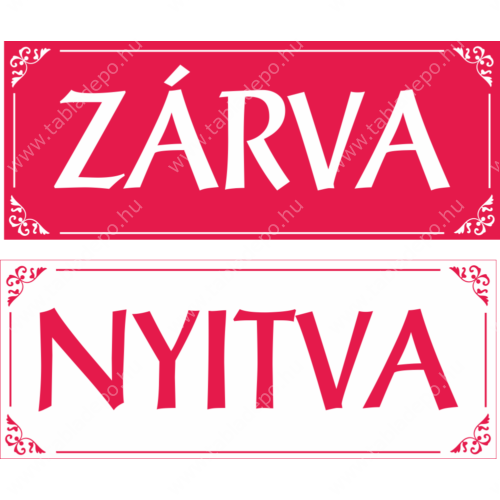 nyitva tábla