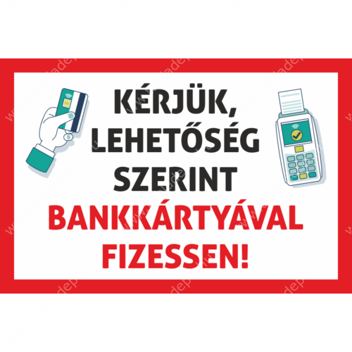 kérjük kártyával fizessen matrica