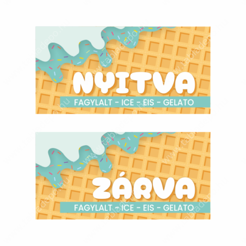 fagyi nyitva zárva tábla