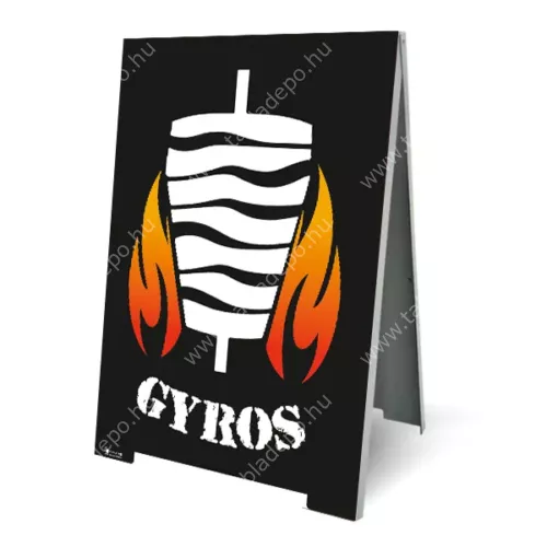 gyros megállító tábla - fekete