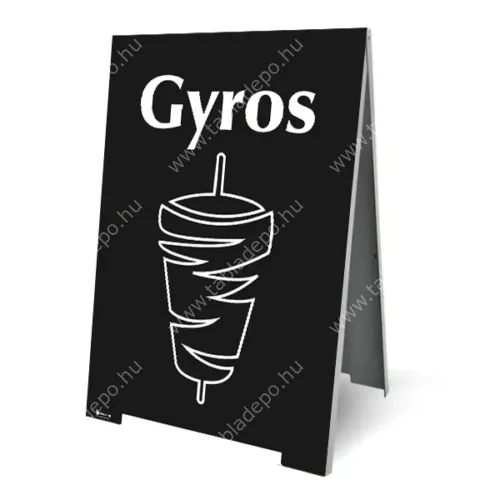 gyros megállító tábla - fekete-fehér