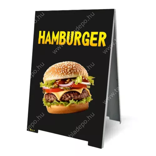 hamburger megállító tábla - fekete