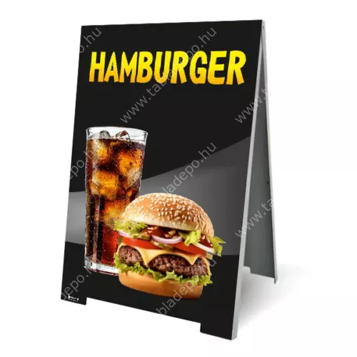 hamburger megállító tábla - fekete