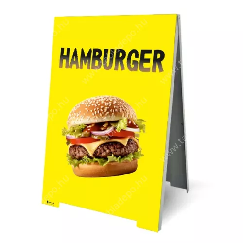 hamburger megállító tábla - sárga