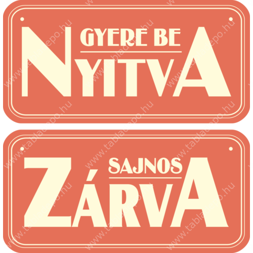 ajtótábla, nyitva zárva tábla