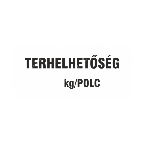 polc terhelhetőség matrica