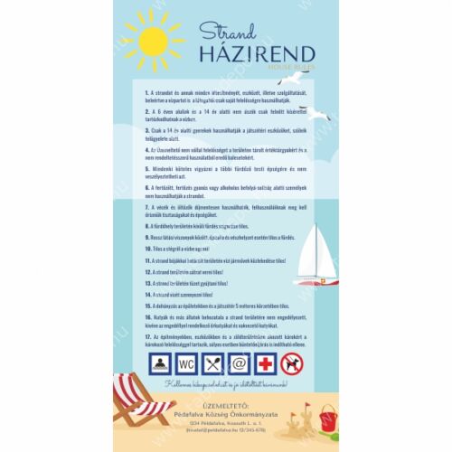 strand házirend tábla