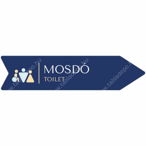 irányító információs tábla, mosdó jobbra