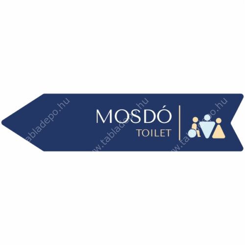 irányító információs tábla, mosdó balra