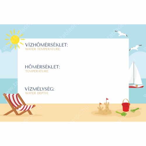 strand vízhőmérséklet tábla