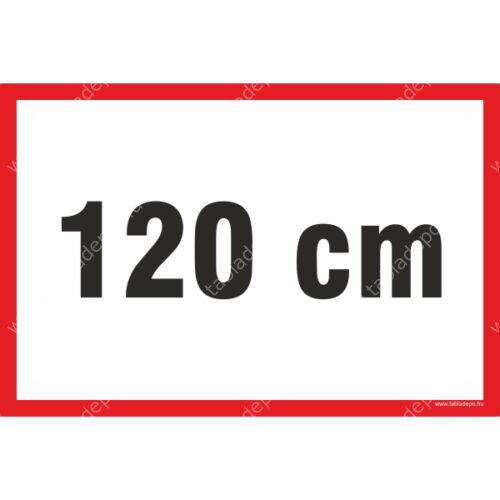 120cm vízmélység tábla