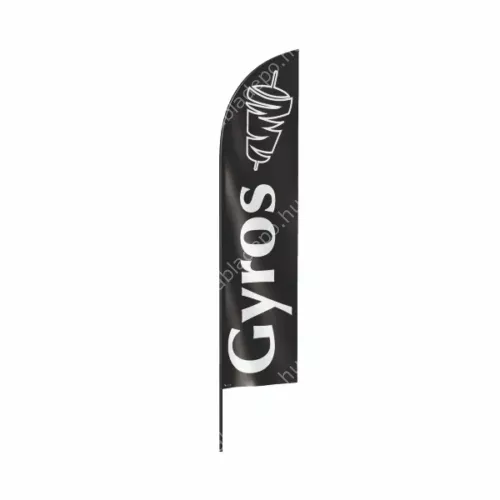 gyros strandzászló beachflag fekete-tüzes - cápa
