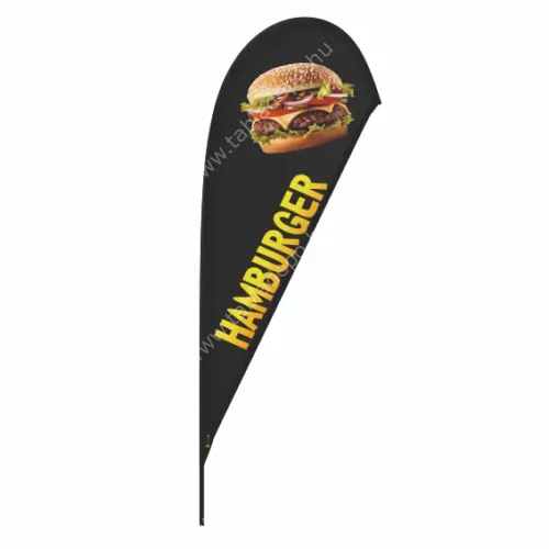 hamburger strandzászló beachflag fekete - csepp