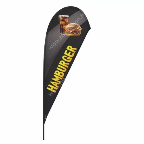 hamburger strandzászló beachflag fekete - csepp