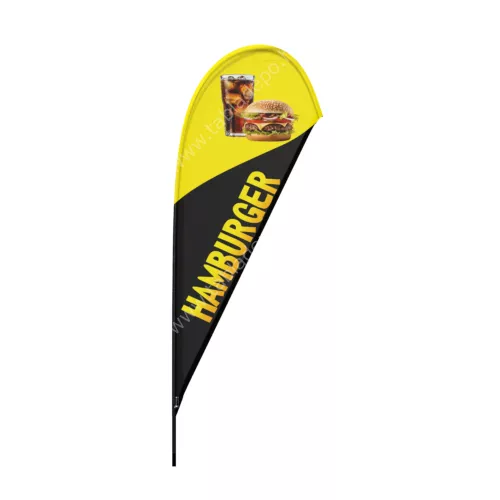 hamburger strandzászló beachflag fekete-sárga - csepp