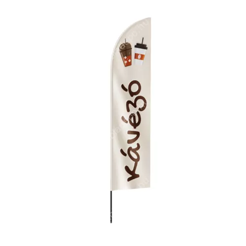 kávézó strandzászló beachflag poharas - cápa