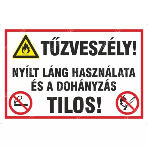 tűzveszély - dohányozni tilos